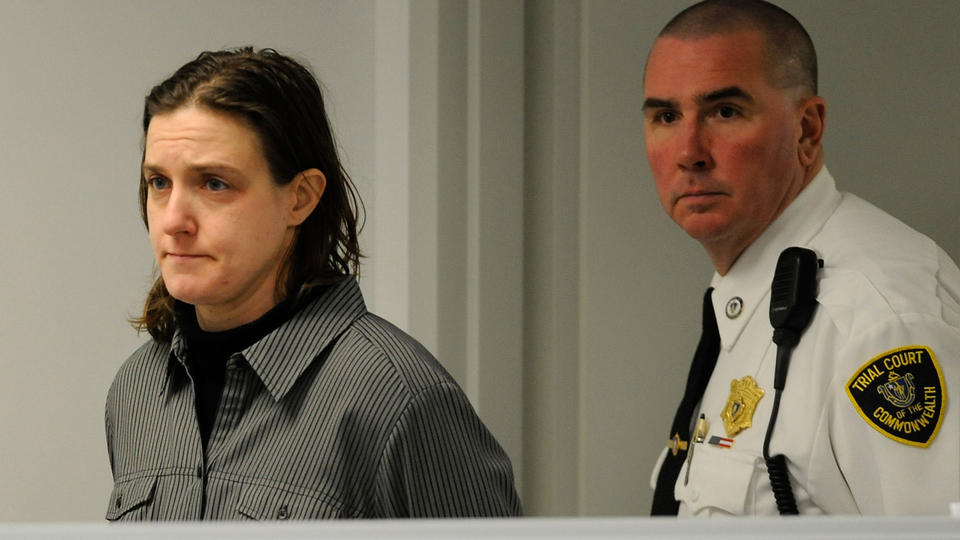 (Belchertown, MA, 01/22/13) Sonja Farak, 35, of Northampton, is arraigned in Eastern Hampshire District Court in Belchertown on charges that she stole cocaine and heroin while working as a chemists at a state crime lab on Tuesday, January 22, 2013. Staff photo by Christopher Evans
