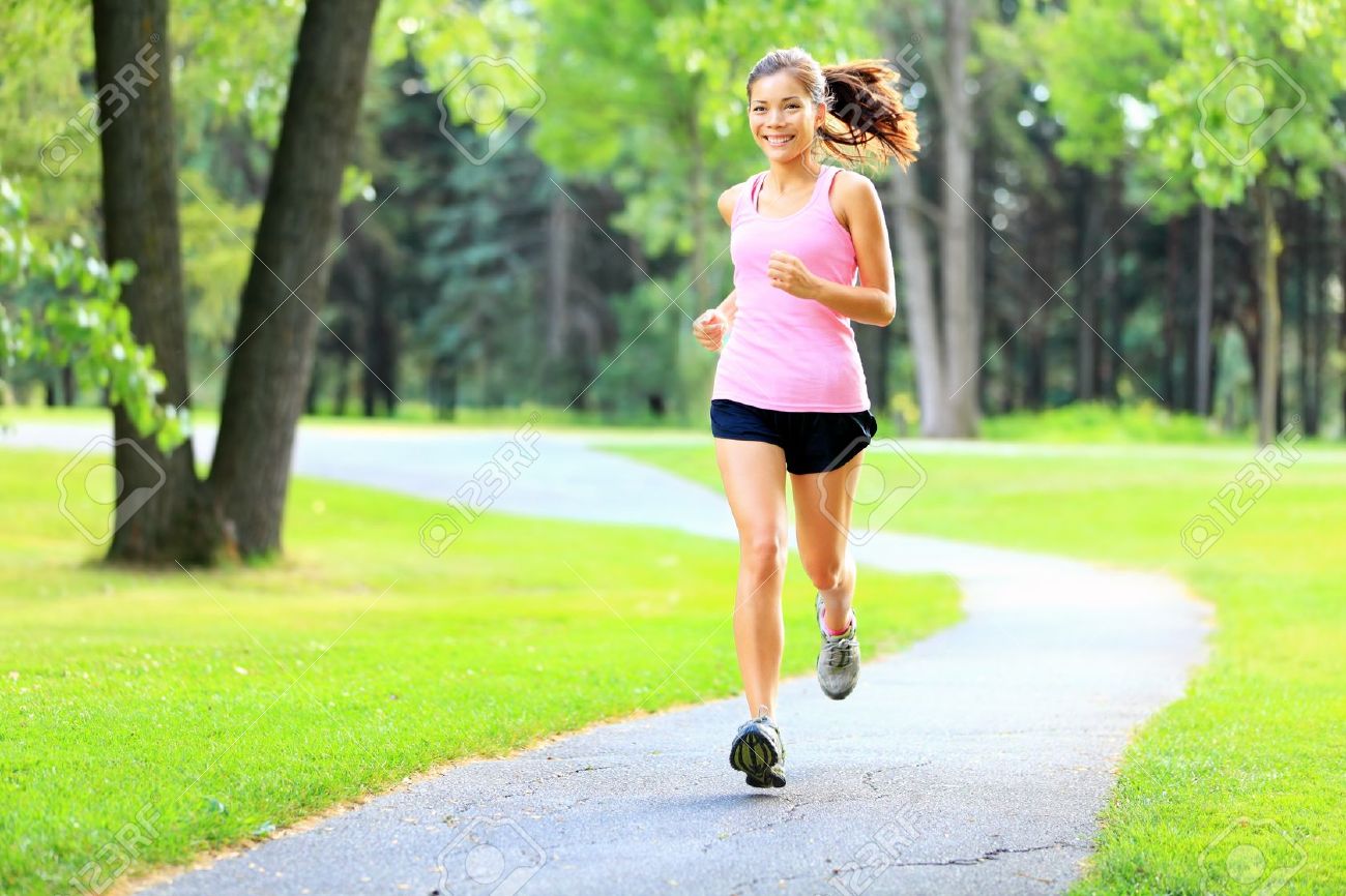 13319072-Running-woman-in-park-in-summer-training-Asian-sport-fitness--Stock-Photo