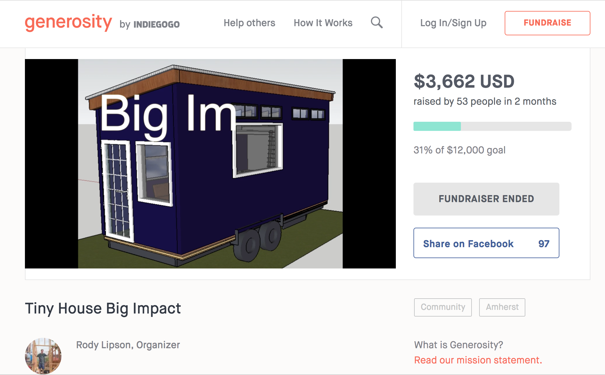 Hampshire College SJW Who Raised Over $11K For Tiny House For Syrian
