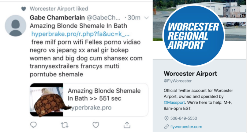 Xx Sec - Worcester Airport Twitter Account Is Liking Shemale Porn For Some ...