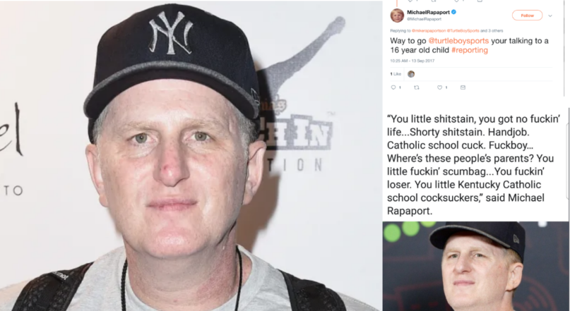 Washed Up Huffstool Actor Michael Rapaport, Who Once Reported TB For Arguing With His 16 Year Old Son, Calls Covington Kids “Cocksuckers” And “ Handjob” In Video That Twitter Says Is OK